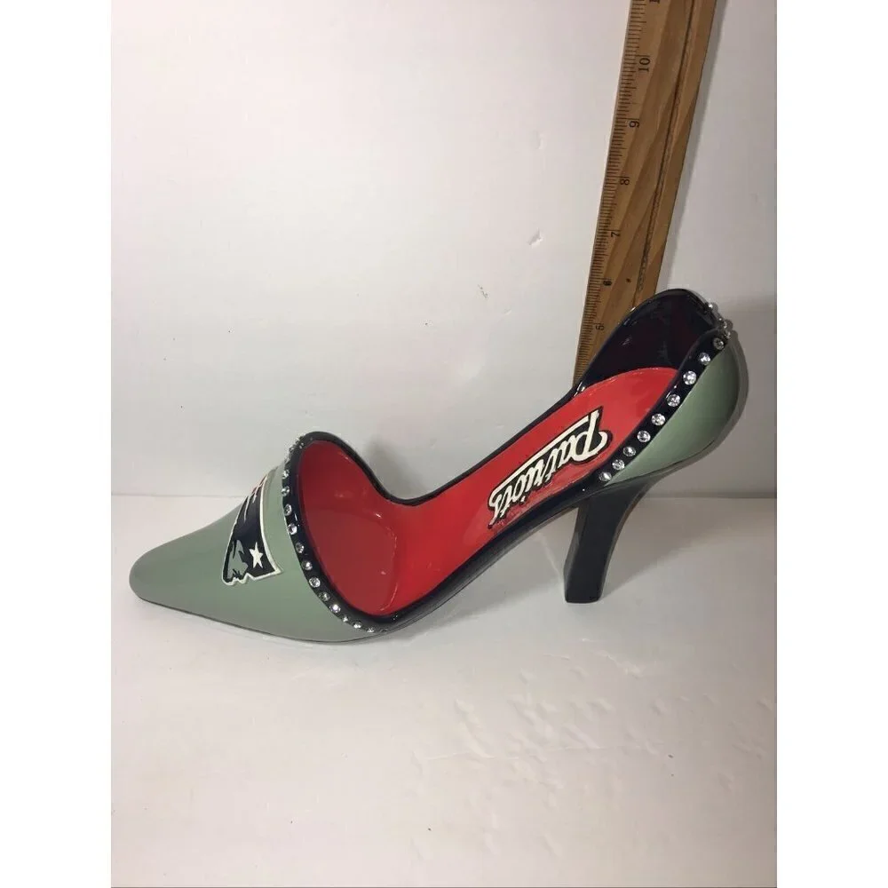 New England Patriots High Heel Shoe Wine Bottle Holder NFL Football Party